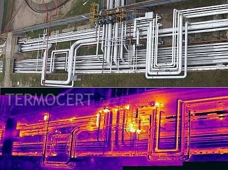 Trasa rurociągów pary technologicznej w rafinerii