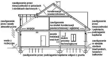 Typowe źródła zawilgocenia w budynkach